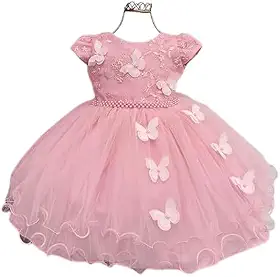 Vestido De Festa Infantil C/Aplique Borboletas 1.2.3.4