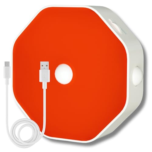 Toys4Boys Red Night Light with Motion Sensor - Magnetic LED Lamp Perfect as Book Light - Reading Lamp with 1000mAh Battery - USB-C Rechargeable - Dimmable Solution for Nursery or Hallway