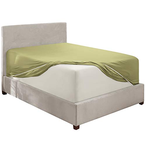 Nestl Olive Green Twin Fitted Sheet Kids, Extra Deep Pocket Fitted Sheet Twin Size, 1800 Microfiber Fitted Twin Sheet Only, Ultra Soft Twin Bed Fitted Sheet Fits Up To 24 Inch Mattress #TOP3