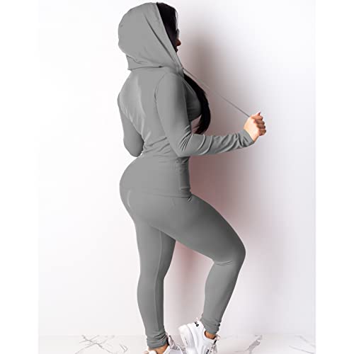 Mrskoala Two Piece Outfits For Women Jogger Sets Workout Sweatsuits Tracksuit Pants Set Gray M #TOP1