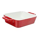 CIYODO Keramik Backform Rechteckig mit Doppelgriffen Ofenfestes Lasagne und Auflaufform Geschirr Mikrowellen und Spülmaschinengeeignet Hitzebeständige Küchenform für Backen und Servieren