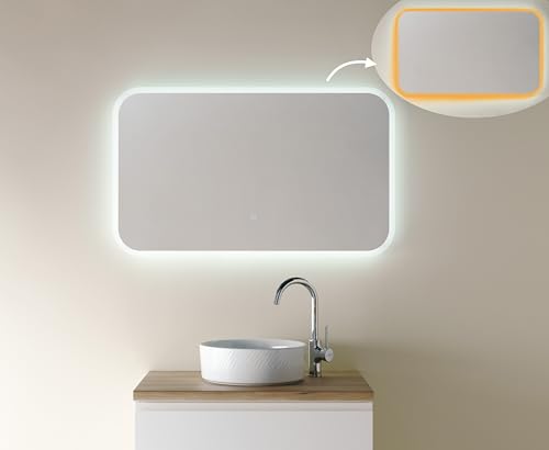 mizunohana LED �~���[ �� �Ǌ|�� �Ɩ��t�� �p�^ �E�H�[���~���[ ���ϋ� ���ʏ� ���ʑ� ������� �ԐڏƖ� �g�F ���F ���邳���� �Q�F�ؑ֋@�\ �܂�~�� �傫�� 100×60cm (LM301)