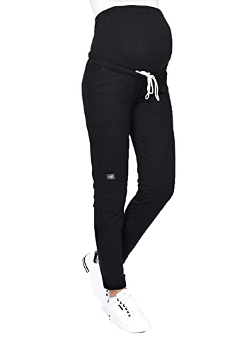 MijaCulture Zoe M002 - Pantalones de maternidad con panel abdominal Negro L