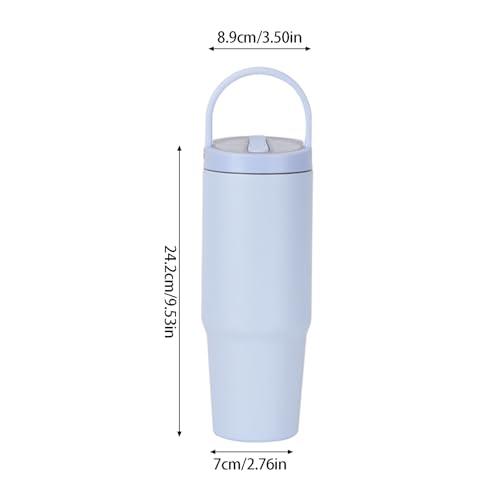 Bouteille eau double isolation pour éviter les fuites, grand gobelet acier à paille ergonomique