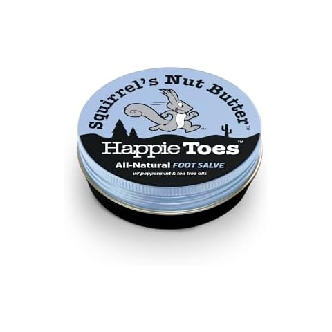 Squirrel's Nut Butter Happie Toes 2.0 oz Tin, Foot Care & Blister Prevention Cover
