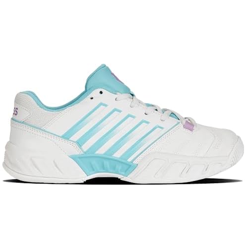 K-Swiss Women's Bigshot Light 4 Tennis Shoe, Brilliant White/Angel Blue/Sheer Lilac, 5 M