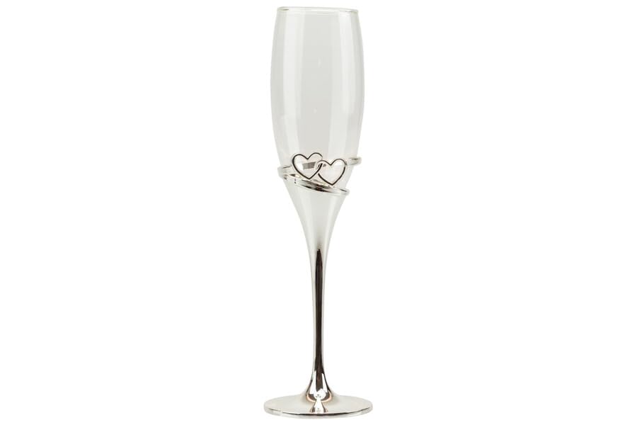 Bonbonnière mariage verres de prestige silver avec décoration cœurs S2538S