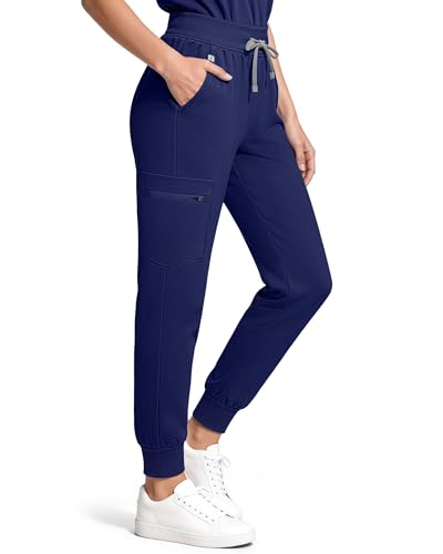 Image of Medical Scrubs for Women Pants, Soft Stretch & Breathable Joggers | Drawstring Womens Scrub Cargo Pants with 5 Utility Pockets, Bottoms Keep 12-Hour Shift Comfort for Healthcare Professionals