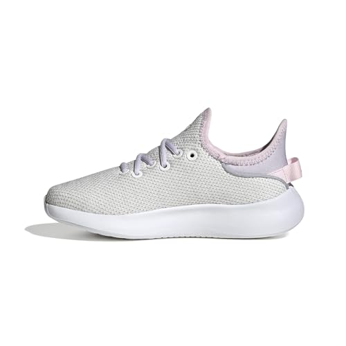 adidas Tênis de corrida unissex Cloudfoam Pure, Branco/Prata Metálico/Prata Dawn, 3 Little Kid