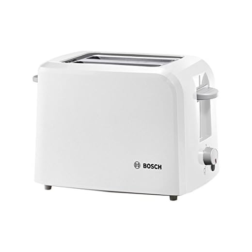 Bosch Compact Class TAT3A011 - Tostador, 980 W, 2 ranuras extra anchas, bandeja recogemigas, color blanco