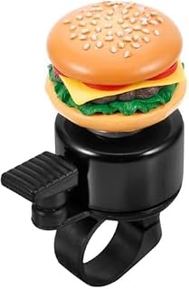 Hamburger Shape Bike Bell, Loud Crisp Clear Sound, Compatible with Balance Bike, Scooter, Bicycle, Plastic Material, Yellow Color