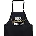 EXPRESS-STICKEREI Fartuch z zabawnym napisem "Hier GRILLT DER Chef fartuch do grillowania regulowany z kieszenią - fartuch kucharski tata/mężczyzna fartuch kuchenny męski - fartuch do grillowania szefa kuchni prezent urodzinowy