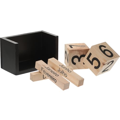 Parliky Creative Wooden Block Calendar Removable Perpetual D