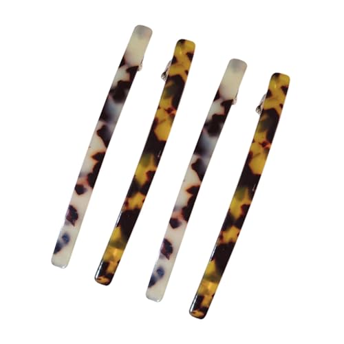Holibanna 4個 レオパード柄バレッタ 軽量アセテート製 春用シンプルヘアクリップ レディース向け髪留め エレガントで多様なヘアスルに対応