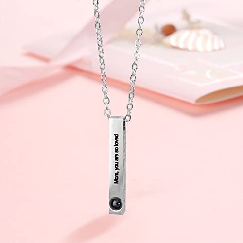 Rwqdzom Personalized Photo Projection Necklace Custom Picture Bar Necklace Engraved Name Pendant I Love You Necklace 100 Languages Jewelry For Men (Style-1) #TOP1