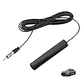 Antena Radio Coche Interior, Antena Coche FM Am DIN, Coche Adhesivo Oculto Montaje, con Cable Largo Conector DIN, para SUV, Camión y Vehículos Sonido, Alta Definición (3 Metros)