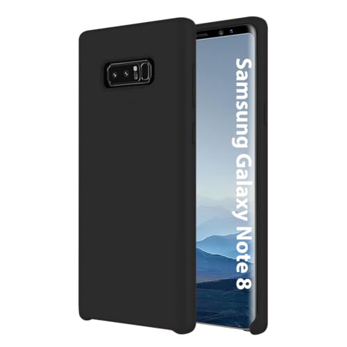 Image of LIRAMARK Liquid Silicone Soft Back Cover Case for Samsung Galaxy Note 8 (Black)