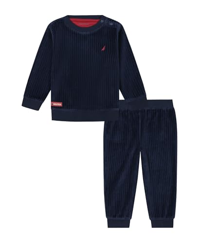 Nautica - Conjunto de 2 pantalones de terciopelo para niños, Azul Marino, 24 meses
