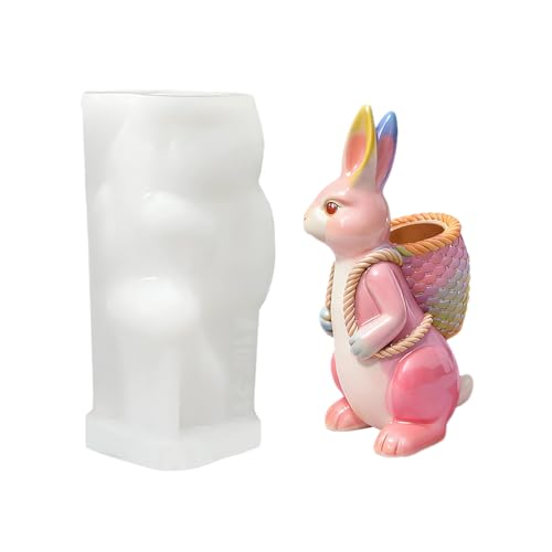 Molde de silicona - Fabricación de velas de Pascua | Mólde de conejito 3D, molde de yeso navideño adecuado para hacer manualidades, resina, yeso, jabón y arcilla | Decoraciones de moldes de velas