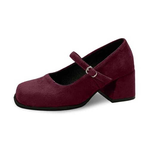 Chaussures à boucle à talon carré confortable et mocassins à enfiler femme