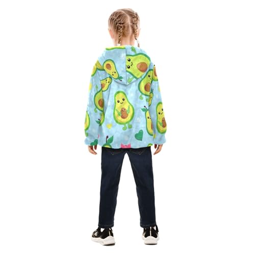 OTVEE Cartoon Avocado Fruits Kids Hoodie Jacket Fall Spring Full Zip Warm Outwear Coat4