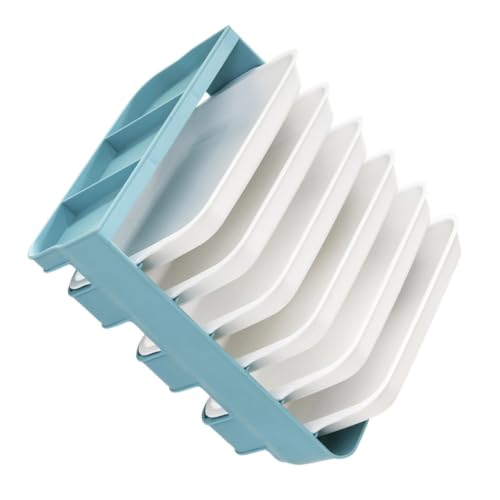 Organizador de cocina de plástico de pared con cajones apilables color verde 2