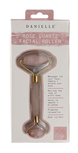Danielle Creations Dual Ended Rose Quartz Facial Roller, Rose, 680 g