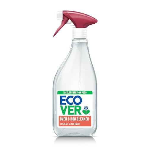 Ecover Oven & Hob Cleaner Spray, Cuts through Grease, Grime And Burnt Food, Fresh Jasmine & Mandarin Scent 1 x 500ml