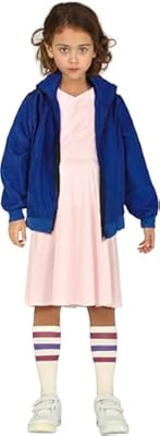 FIESTAS GUIRCA, S.L. Disfraz de Eleven de Stranger Things para niña S1-(5/6 años) | Ya disponible en tu tienda friki favorita! En mundofriki.es!