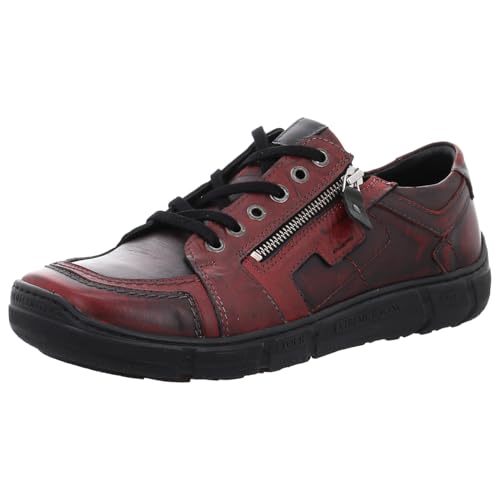 Krisbut Zapatos con cordones para hombre rojo de cuero casual