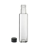 Esencia Andalusí Botellas vacías de cristal para Vino, Licor, Aceite, cerveza, Cristal, con tapón. Tipo Dórica transparente 500 ml (12)
