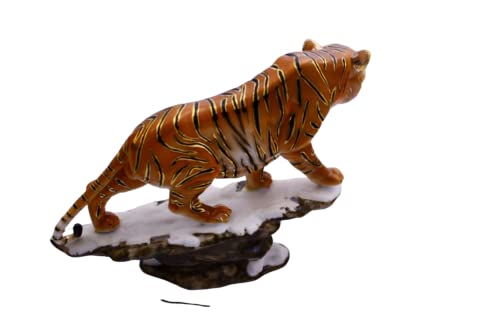 Feng Shui Tiger- Hand Crafted And Decorated Chinese Porcelain, Figurine 110119. (Orange) #TOP2