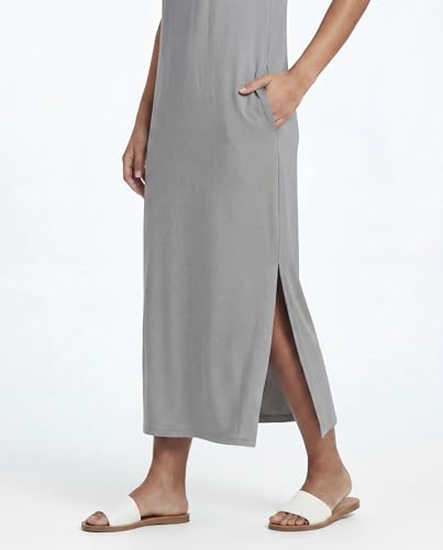 Image of Real Essentials 3 Pack Women's Casual Short Sleeve Maxi T-Shirt Dress with Slit (Available in Plus Size)