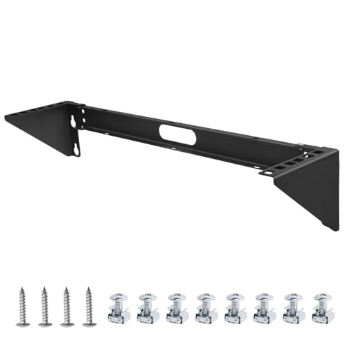 2u Hinged Wall Mount Patch Panel Bracket, 2u Patch Panel Bracket, Vertical Wall Mount Rack for 19 inches Networking Equipments Including Mounting Hardware