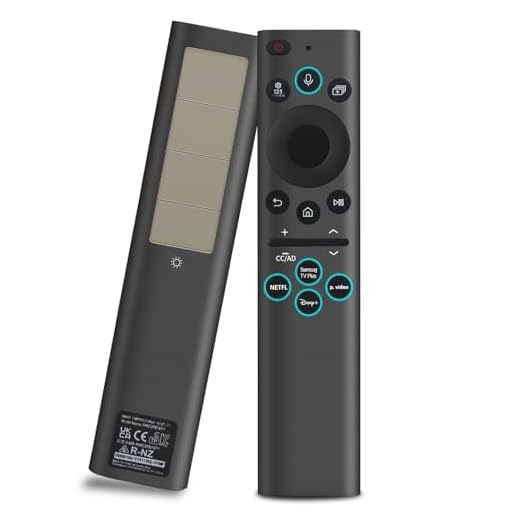 Gvirtue Fernbedienung Kompatibel mit Samsung BN59-01385A- Öko-Solar Ladung (Licht/USB-C), Sprachsuche, kompatibel mit Samsung QLED/4K/8K Crystal UHD Smart TVs 2018-2025 (Netflix/Prime Video Shortcut)