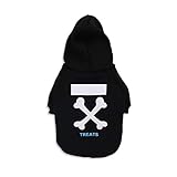 ChoChoCho Woof - Sudadera con capucha para perro, ropa para mascotas, elegante, ropa de calle, sudadera de algodón para perros, gatos, cachorros, pequeño, mediano y grande (3XL, negro con rayas blancas)