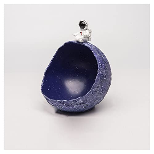 Bol de Rangement d'astronaute,Bol à clés géométrique, Statue Résine Figurine Sculpture Maison Décoration De Table Articles Divers Conteneur Clé Bonbons,décoration de Bureau (Color : Blue) Cover