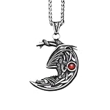 THLNDORXB Nuevo colgante vintage de dragón dormido sobre luna para hombres y mujeres collar de piedras naturales joyería de moda para fiestas