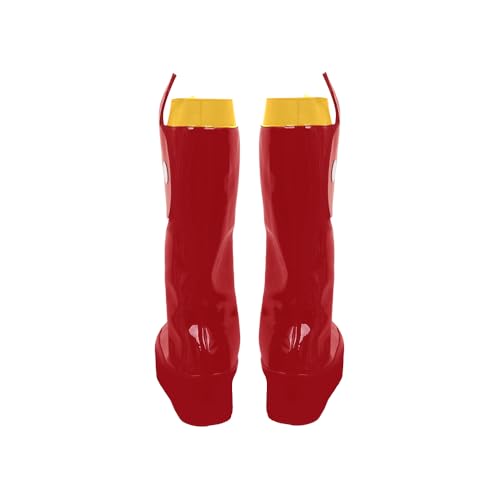 Image of Taiture Adult Monkey Shoes Cosplay Egghead Island Boot Black Red Pink Yellow Leather Mid-heel Shoes Halloween Party Suit Men