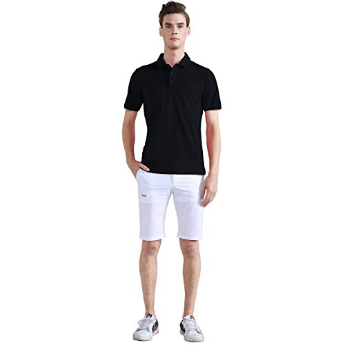 Eagegof Slim Fit Men's Tech Golf Shirt Short Sleeve Performance Tshirts T Polo Shirt Stretch Black L #TOP1