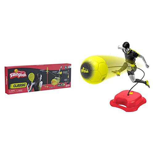 Image of Swingball Classic Original | Red and Yellow | Outdoor Activities & Reflex Soccer Football Training Aid, Outdoor Activities, Garden Games, Football Practice, Football Game, Football