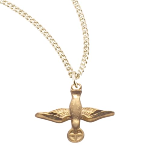 Everlasting Light Jewelry Women's 16kt Plated Women's .925 Sterling Silver Sterling Two- Toned Tapered Crucifix Pendant Necklace, 18 Inch Gold Plated Stainless Steel Chain , Catholic Medal - Made in USA - Deluxe Velvet Gift Box