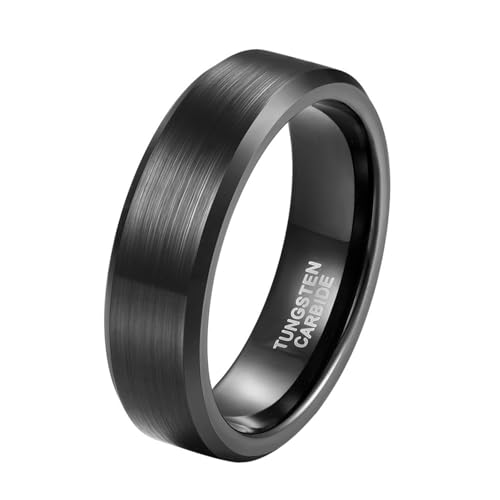 Bague de mariage en tungstène noir 6MM le symbole éternel de votre promesse
