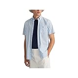 GANT Herren REG Broadcloth Gingham SS BD Freizeithemd, Capri Blue, L