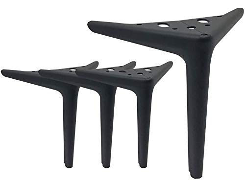 Preisvergleich Produktbild 4 Stück Ersatz Möbelfüße, Hochwertigem Schrankfüsse Möbelfüsse, Metallfuß für Bett Sofa Füße und Tischbeine Schrankfüße. (15cm, kühles Schwarz)