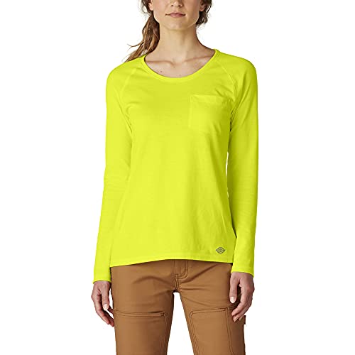 Dickies Women's Long Sleeve Cooling Temp-Iq Performance T-Shirt, Bright Yellow, L #TOP9