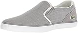Lacoste Men's Jouer Slip on Shoe, Grey Canvas, 8.5 M US