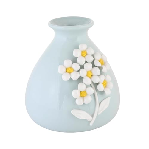 Image of Amazon Basics Modern Ceramic Vase | for Home Decor (Sky Blue)