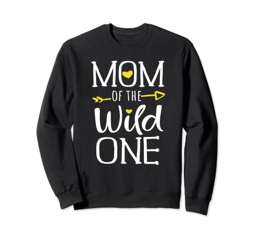 Womens Funny Family t shirt Mom of the wild one matching Felpa