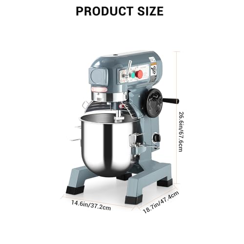 Image of Commercial Food Mixer 15Qt, Heavy Duty Commercial Stand Mixer with 3 Speeds Adjustable, 660W Electric Dough Mixer with Stainless Steel Bowl, Dough Mixer Timing Function for Bakeries Pizzerias